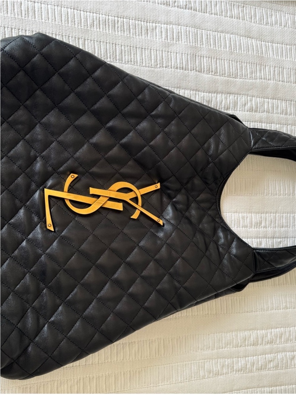 Yves Saint Laurent Black Quilted Leather Tote.  GREAT bag!